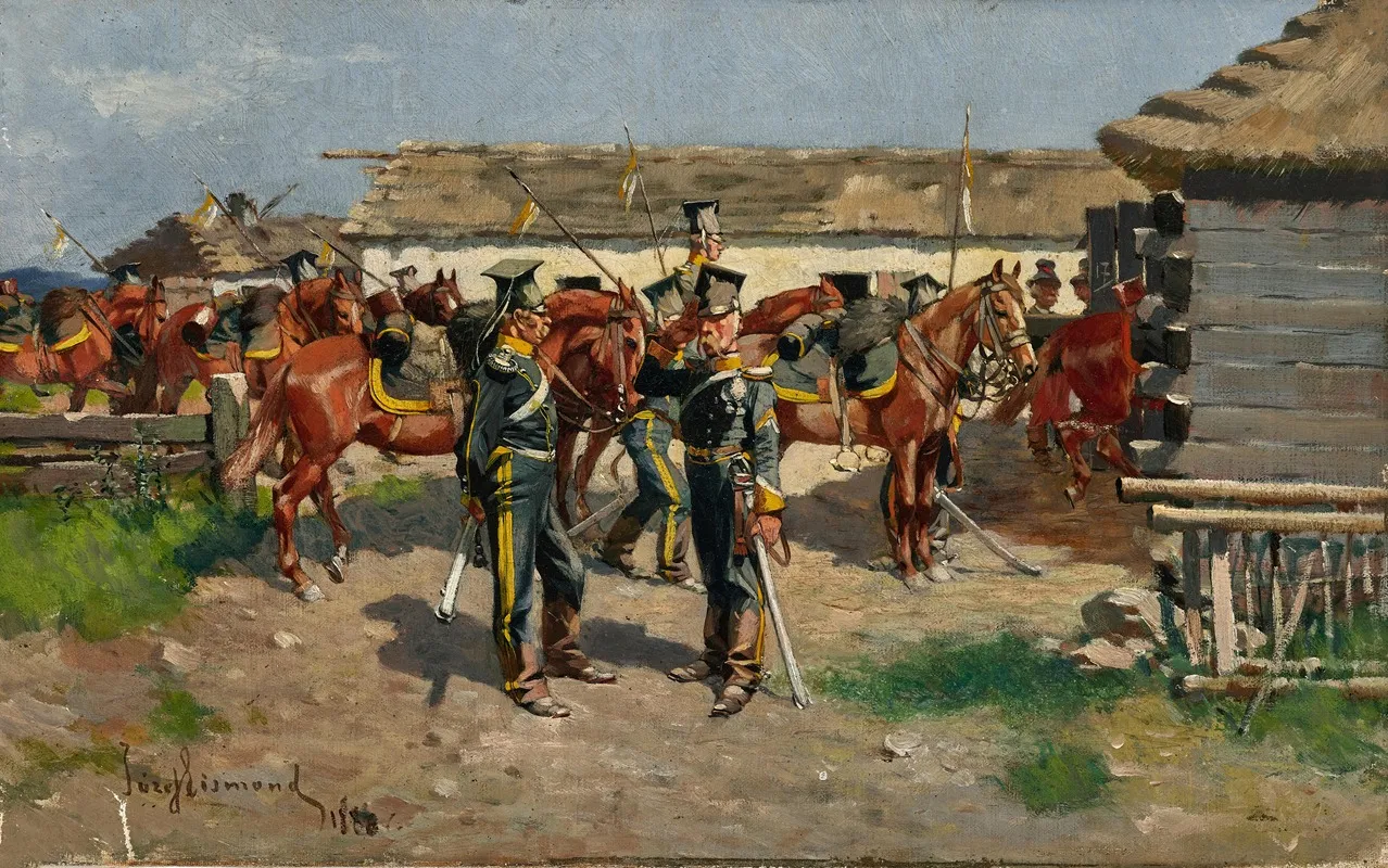 Departure Of The Soldiers Wall Art by Jozef Ejsmond - High-Resolution Digital Print