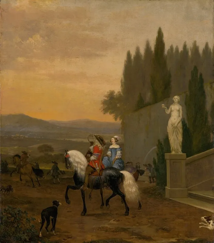Departure To The Hunt Wall Art by Hendrick Ten Oever - High-Resolution Digital Print