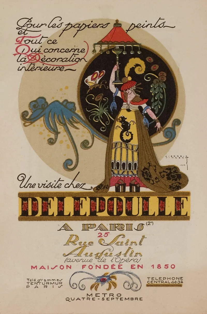 Depliant Presentant Des Modeles De Papier Peint Et Des Elements De Decoration Interieure De Delepoulle Rue Saint August