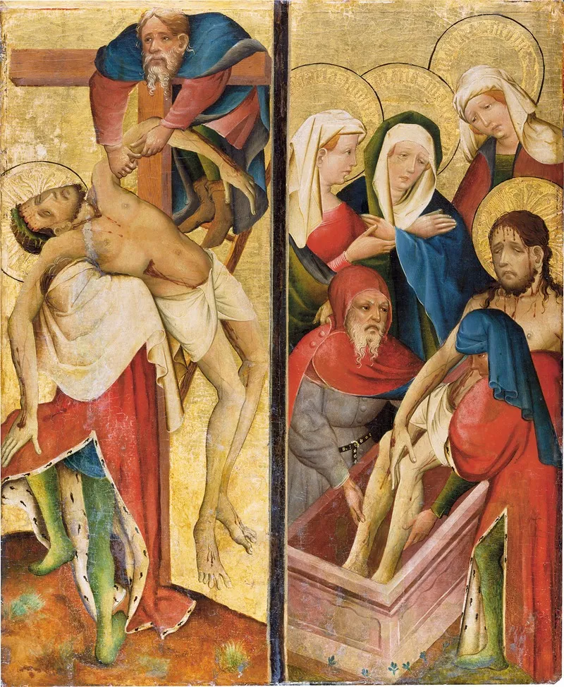 Deposition And Entombment Of Christ Wall Art by Master Of The Middle Rhine - High-Resolution Digital Print