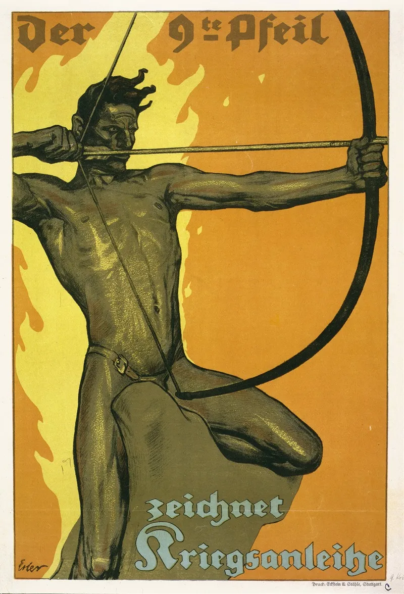 Der 9te Pfeil Zeichnet Kriegsanleihe Wall Art by Fritz Erler - High-Resolution Digital Print