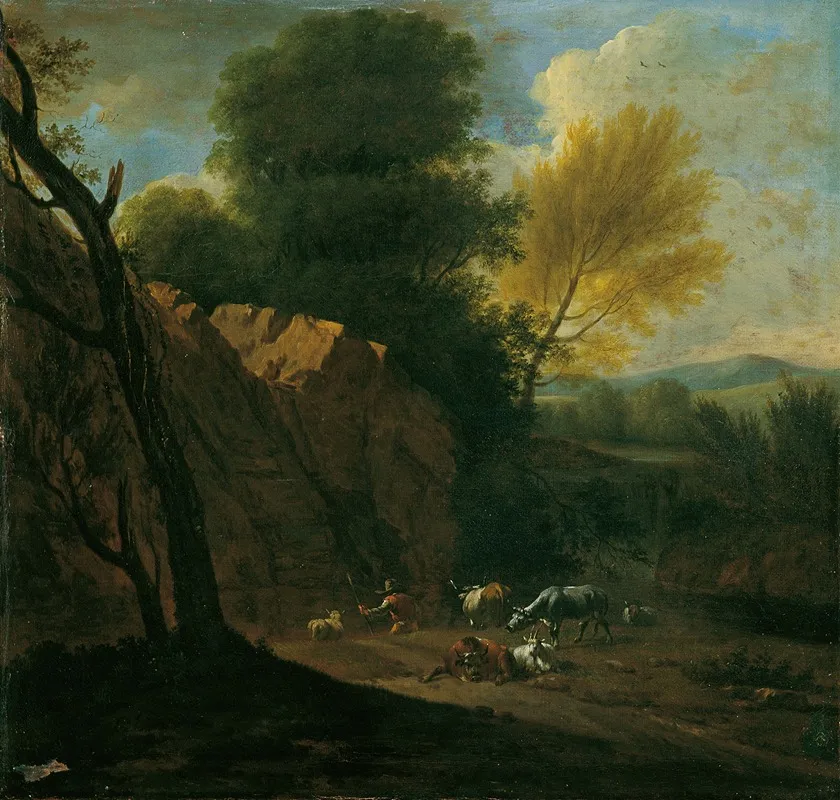 Der Abend Wall Art by Johann Franz Nepomuk Lauterer - High-Resolution Digital Print