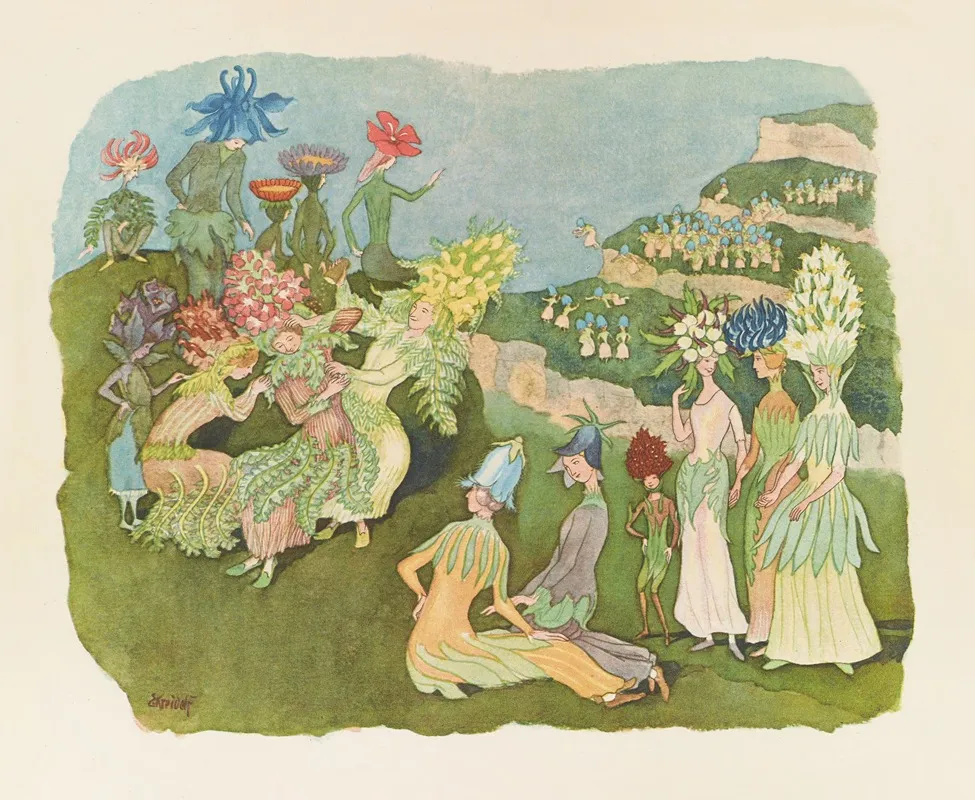 Der Alpengarten Wall Art by Ernst Kreidolf - High-Resolution Digital Print