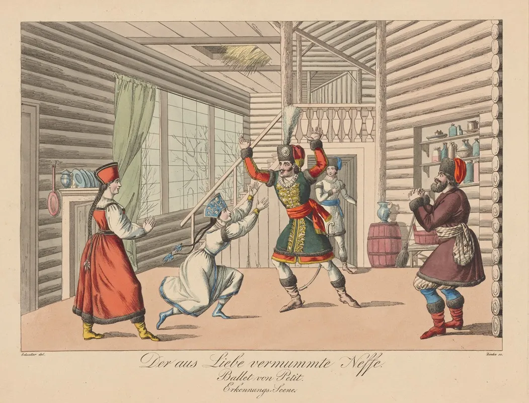 Der Aus Liebe Vermummte Neffe Ballet Von Petit Erkennungs Scene Wall Art by Johann Christian Schoeller - High-Resolution Digital Print