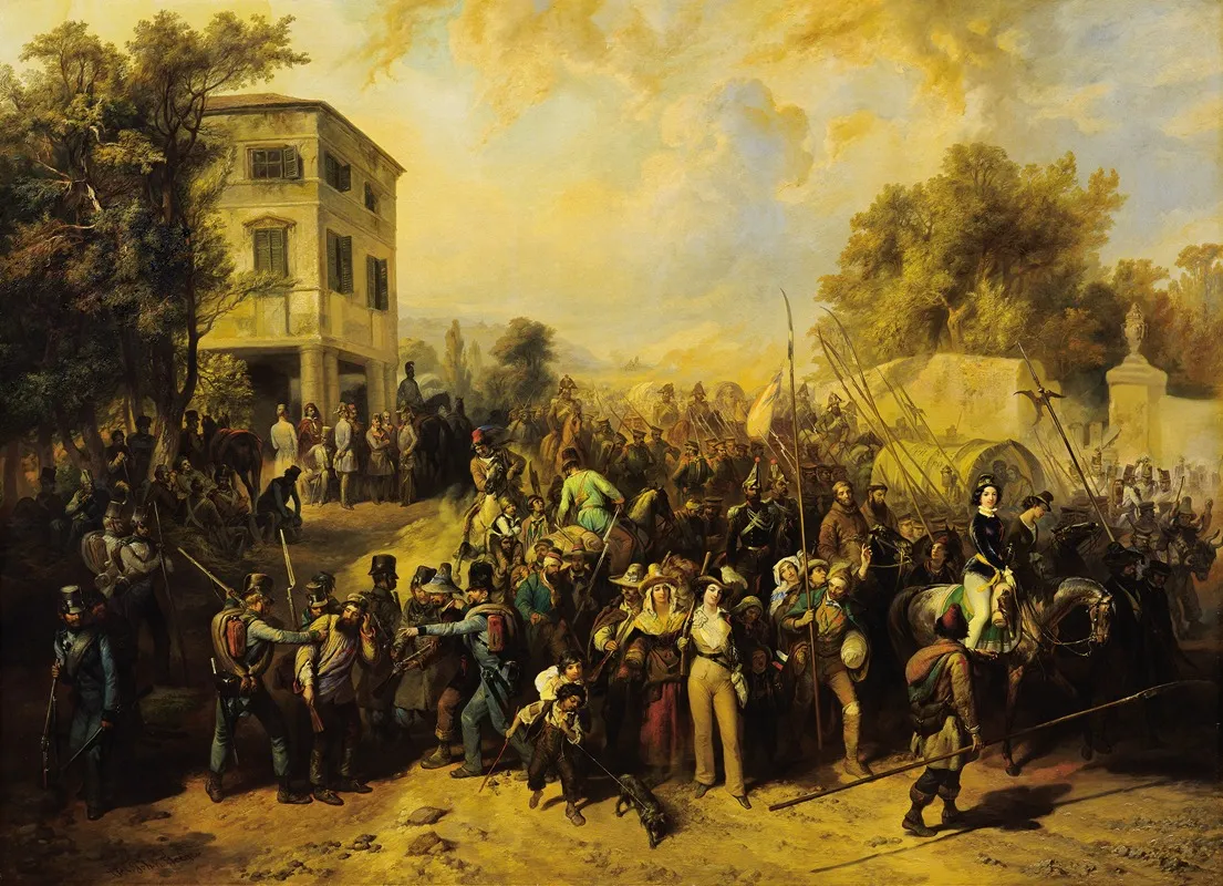 Der Auszug Der Romer Aus Vicenza Wall Art by Peter Johann Nepomuk Geiger - High-Resolution Digital Print
