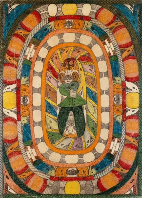Der Bandaisan Vulkahn Und Riesengletscher In Japan Wall Art by Adolf Wölfli - Canvas Print