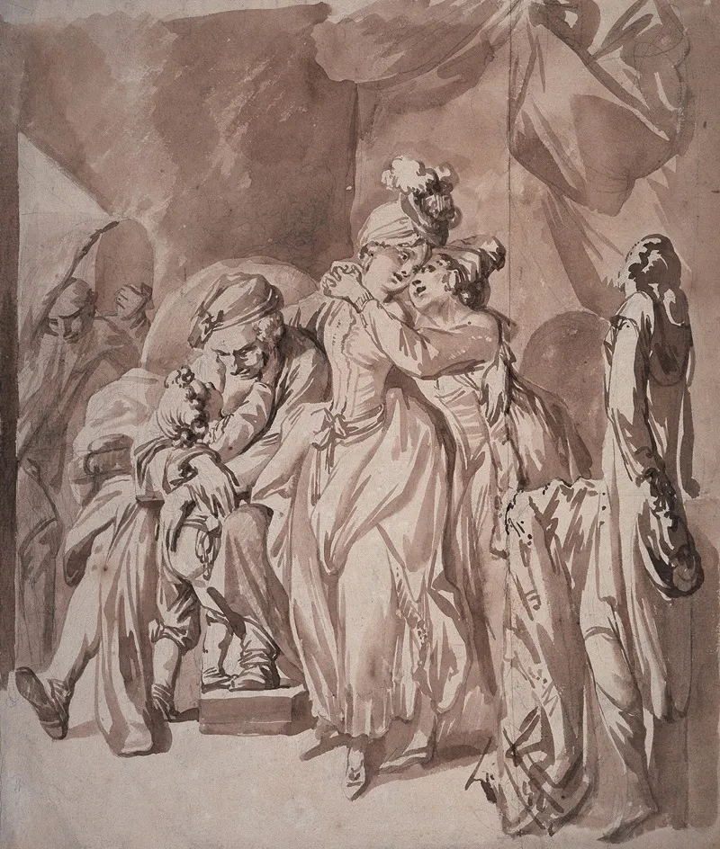 Der Besuch Bei Den Groseltern Wall Art by Johann Eleazar Schenau - High-Resolution Digital Print
