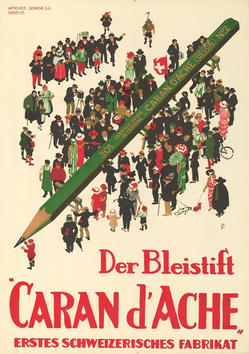 Der Bleistift Caran Dache Erstes Schweizerisches Fabrikat Wall Art by Jules Courvoisier - High-Resolution Digital Print