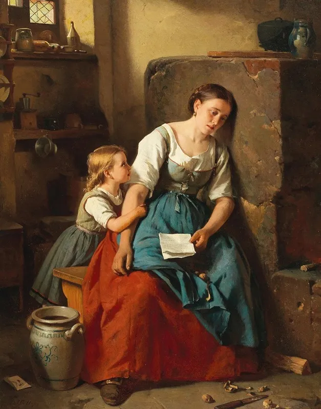 Der Brief 6 Wall Art by Berthold Woltze - High-Resolution Digital Print