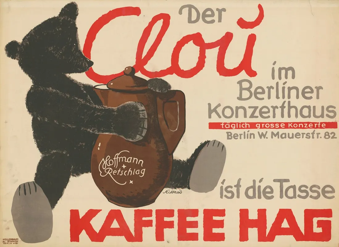 Der Clou Ist Die Tasse Kaffee Hag Im Berliner Konzerthaus Wall Art by Eduard Scotland - High-Resolution Digital Print
