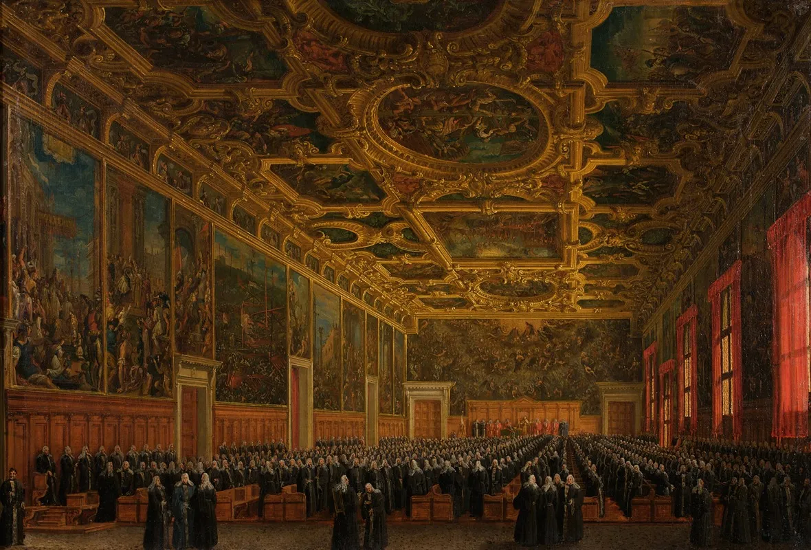 Der Doge Morosini Erhalt Den Kommandostab Wall Art by Giuseppe Borsato - High-Resolution Digital Print