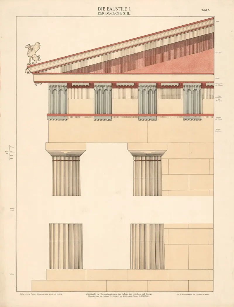 Der Dorische Stil Wall Art by A. Pichlers Witwe &amp; Sohn - High-Resolution Digital Print