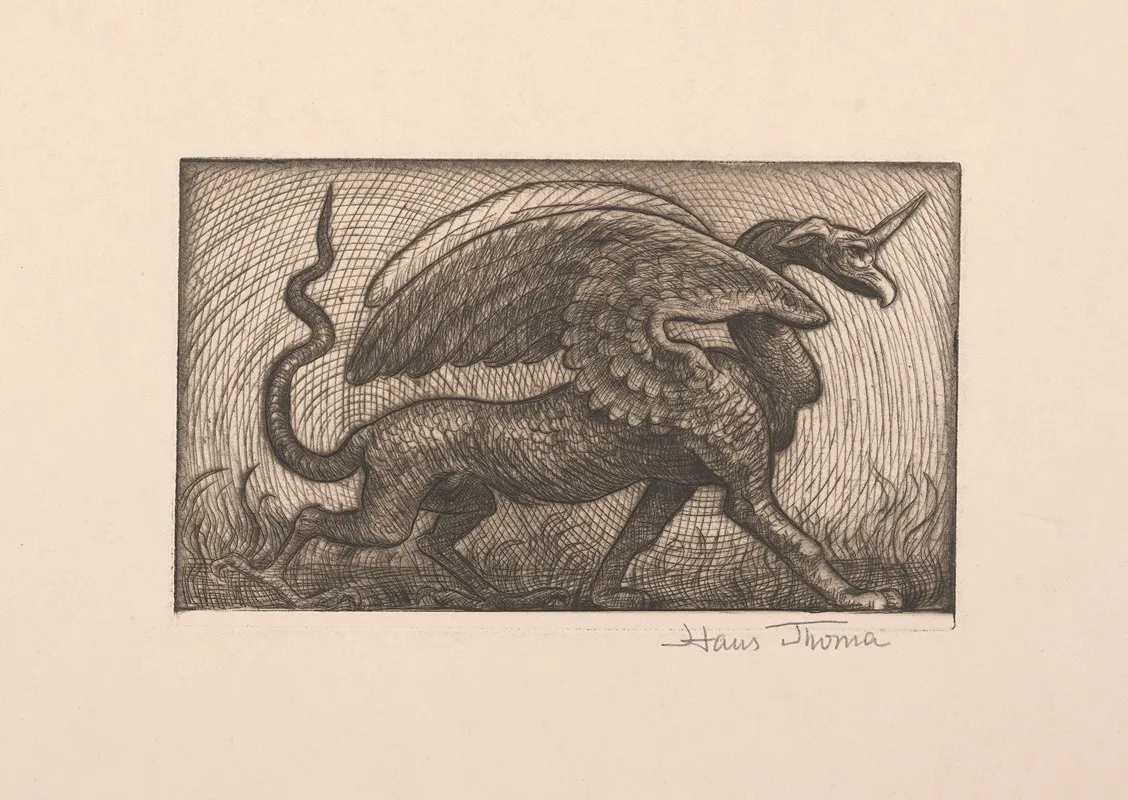 Der Drache The Dragon Wall Art by Hans Thoma - High-Resolution Digital Print