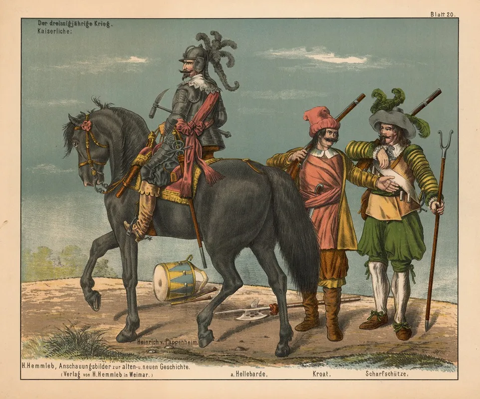 Der Dreissigjahrige Krieg Kaiserliche Heinrich V Pappenheim Kroat Scharfschutze Wall Art by H. Hemmleb - High-Resolution Digital Print