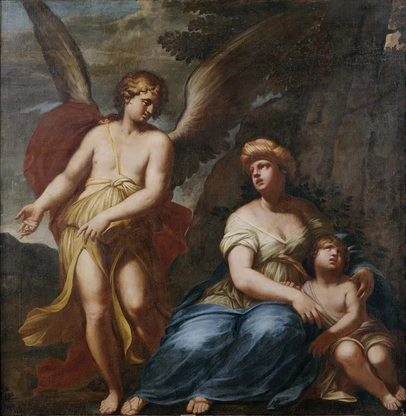 Der Engel Zeigt Hagar Und Ismael Den Weg Zum Rettenden Brunnen Wall Art by Giuseppe Diamantini - High-Resolution Digital Print