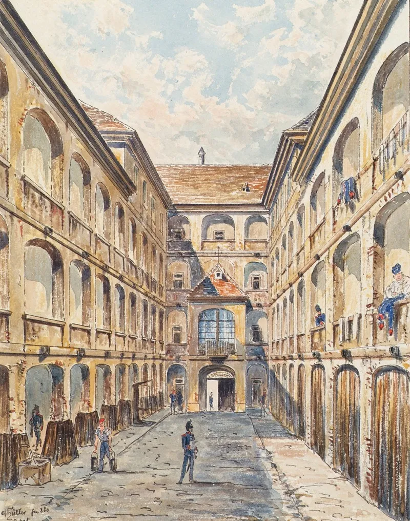 Der Erste Hof Der Salzgries Kaserne In Wien