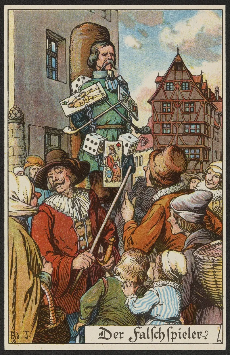 Der Falschspieler Wall Art by Adolf Jodolfi - High-Resolution Digital Print