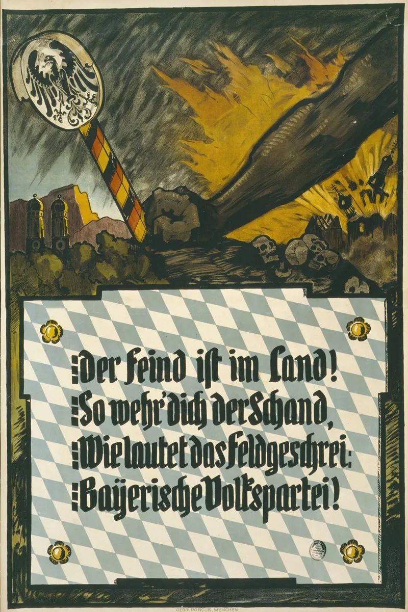 Der Feind Ist Im Land So Wehr Dich Der Schand Wie Lautet Des Feldgeschrei Bayerische Volkspartei Wall Art by Anonymous - High-Resolution Digital Print