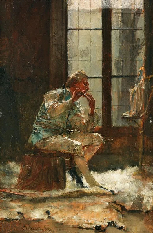 Der Flotenspieler Wall Art by Gotthardt Kuehl - High-Resolution Digital Print