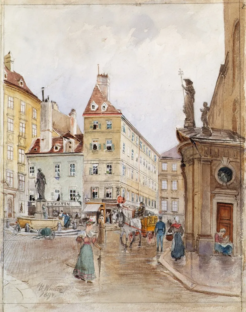 Der Franziskanerplatz In Wien Wall Art by H. Winter - High-Resolution Digital Print