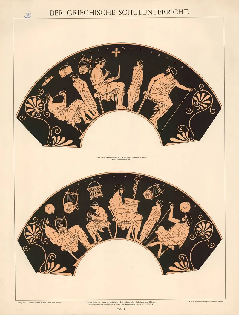 Der Griechische Schulunterricht Wall Art by A. Pichlers Witwe &amp; Sohn - High-Resolution Digital Print