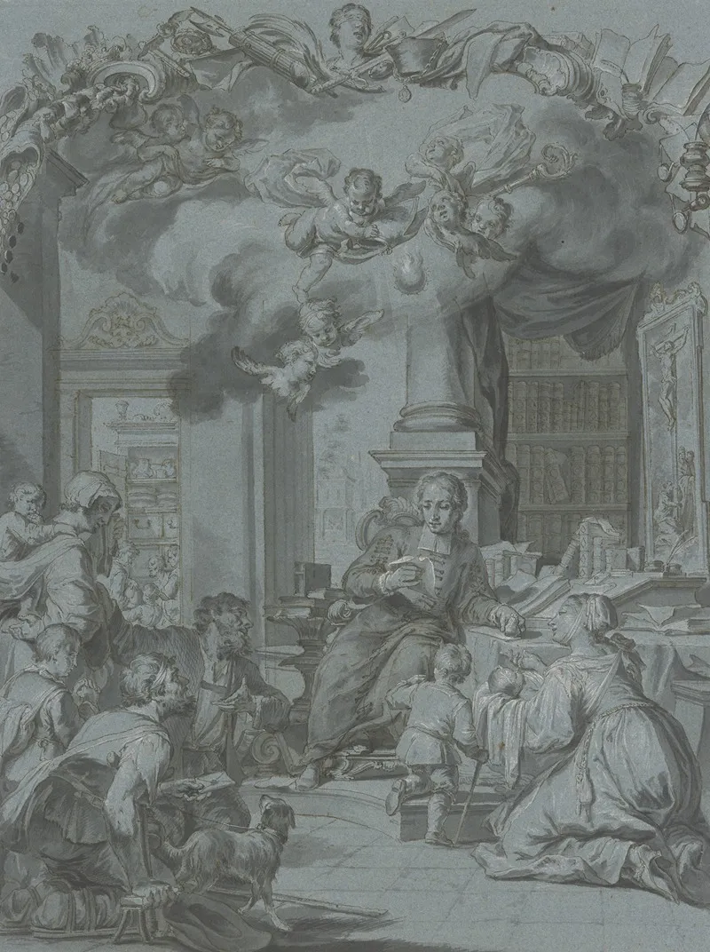 Der Heilige Borromaus Verteilt Almosen Wall Art by Johann Wolfgang Baumgartner - High-Resolution Digital Print