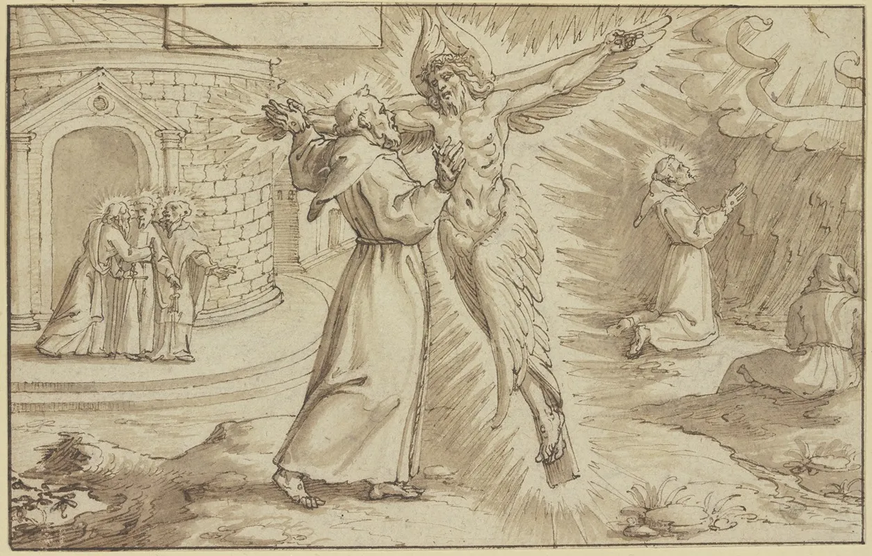Der Heilige Franziskus Erhalt Die Wundmale Wall Art by Pieter de Jode I - High-Resolution Digital Print
