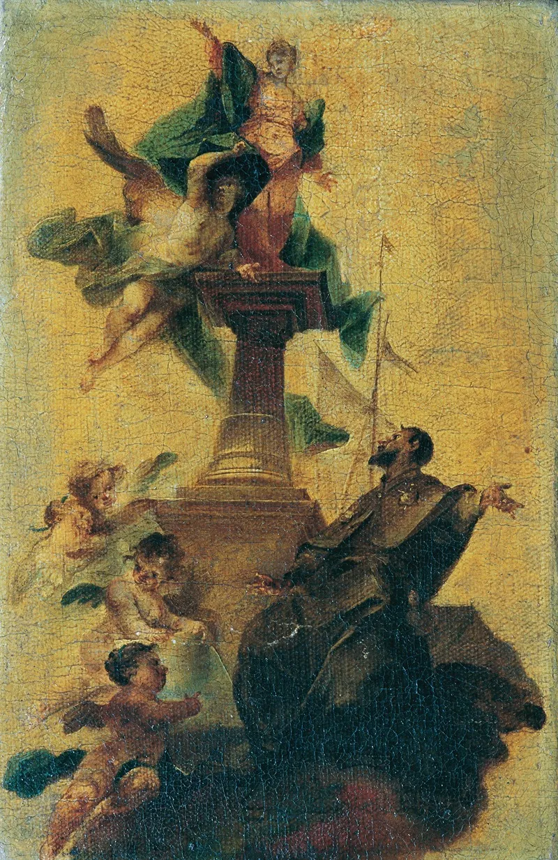 Der Heilige Jacobus Major Und Der Glaube Wall Art by Franz Sigrist the elder - High-Resolution Digital Print