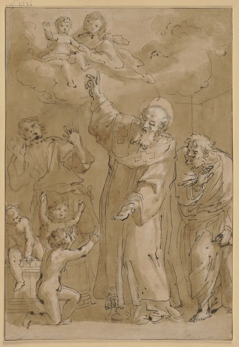 Der Heilige Nikolaus Von Bari Erweckt Drei Knaben Vom Tode 2 Wall Art by Pietro da Pietri - High-Resolution Digital Print