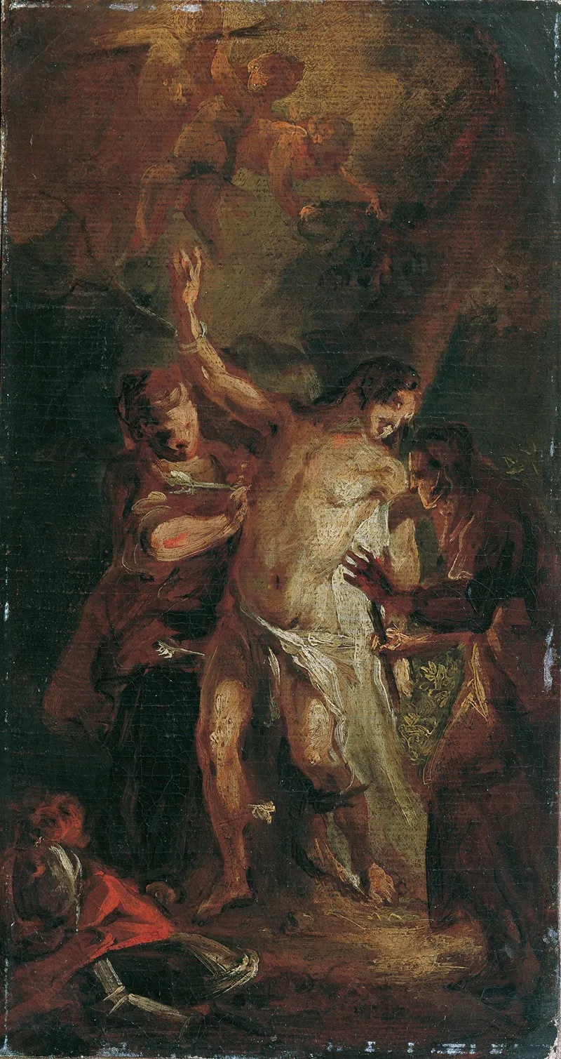 Der Heilige Sebastian Und Die Frauen Wall Art by Josef Anton Mesmer - High-Resolution Digital Print