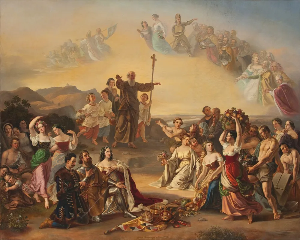 Der Heilige Severin Segnet Das Land Osterreich Wall Art by Gustav Dittenberger von Dittenberg - High-Resolution Digital Print