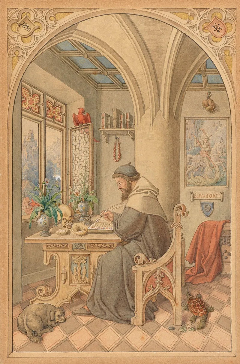Der Hl Albertus Magnus In Seinem Studierzimmer Wall Art by Karl Ballenberger - High-Resolution Digital Print