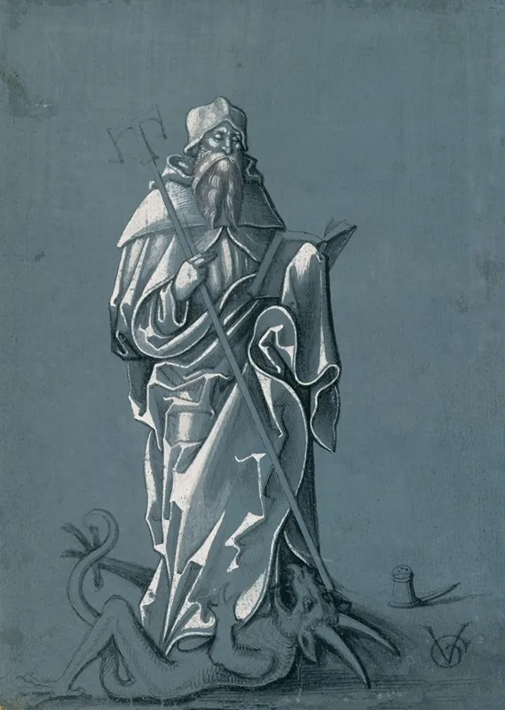 Der Hl Antonius Auf Dem Teufel Stehend