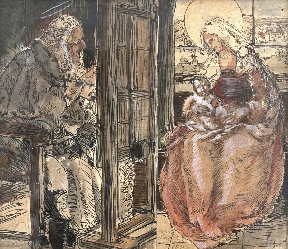 Der Hl Lukas Malt Die Madonna Mit Kind Wall Art by Franz Naager - High-Resolution Digital Print