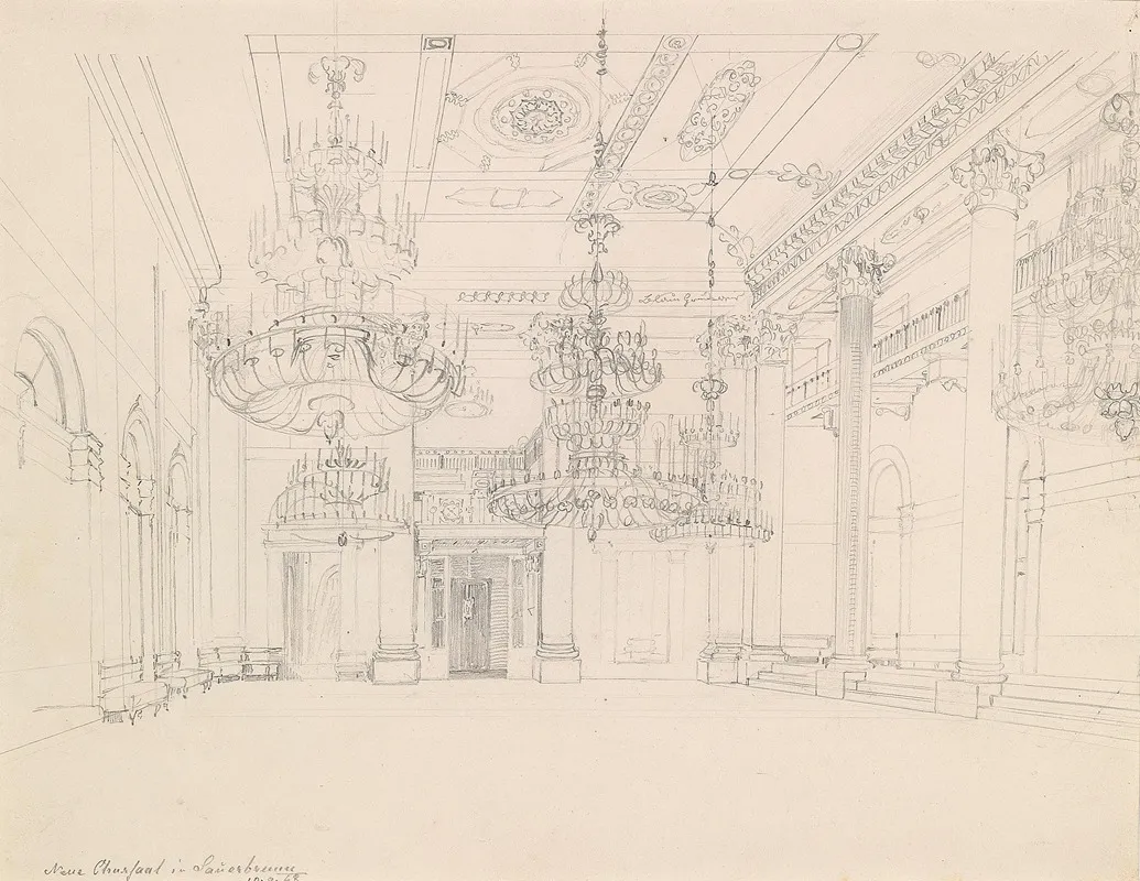Der Kleine Chursaal In Sauerbrunn Wall Art by Johann Nepomuk Passini - High-Resolution Digital Print