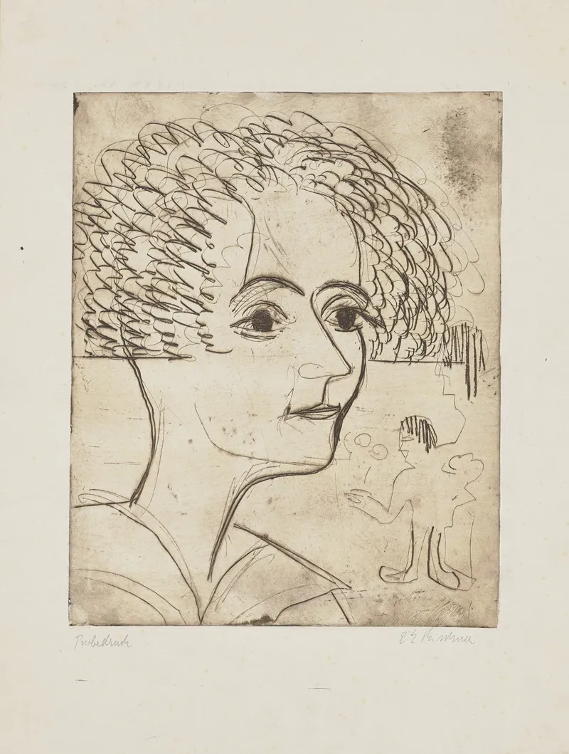Der Kopf Der Tanzerin Mary Wigman Wall Art by Ernst Ludwig Kirchner - High-Resolution Digital Print