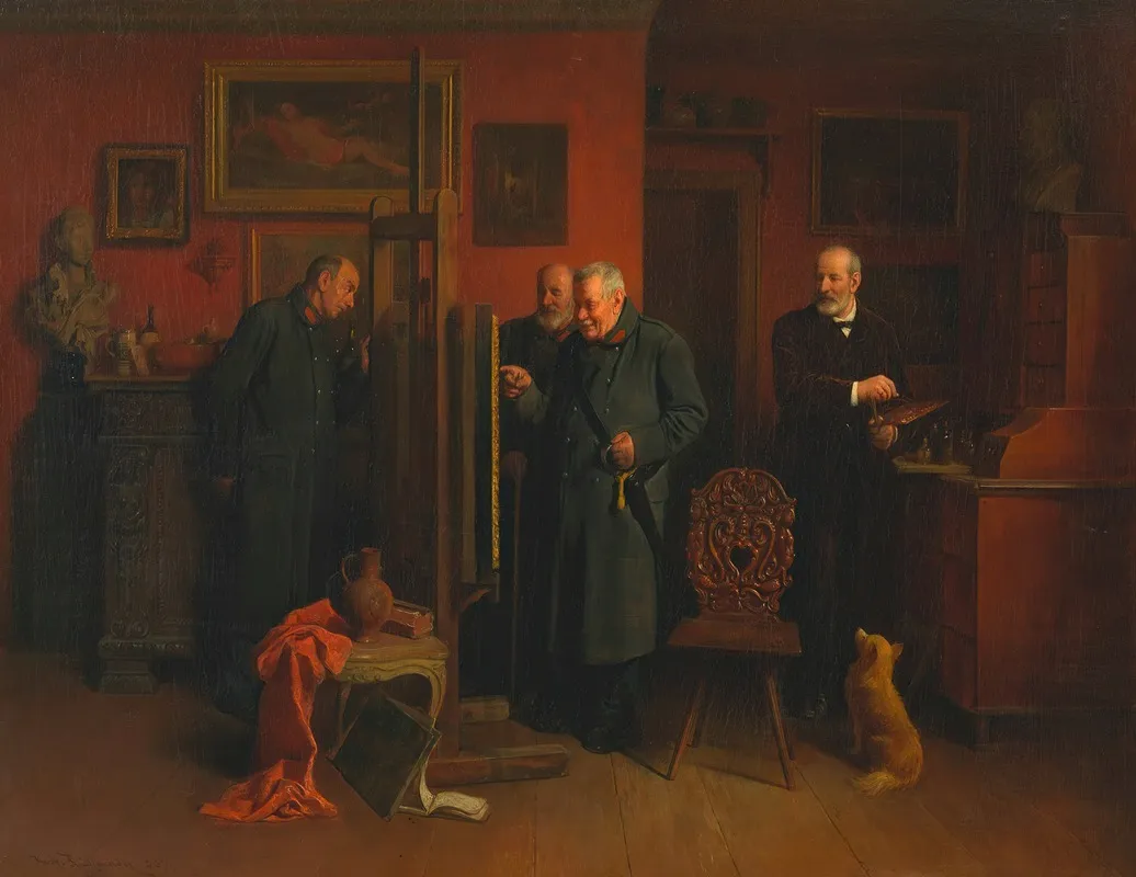 Der Maler Friedlander In Seinem Atelier