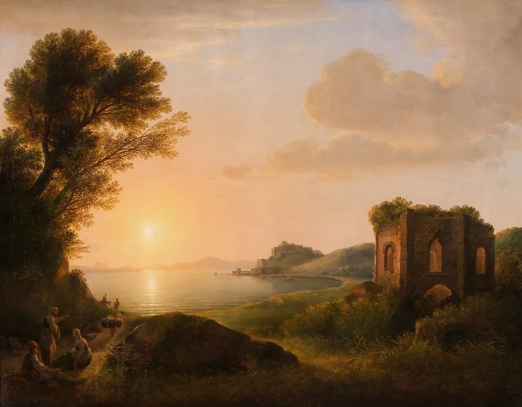 Der Meerbusen Von Baiae Bei Sonnenuntergang 2