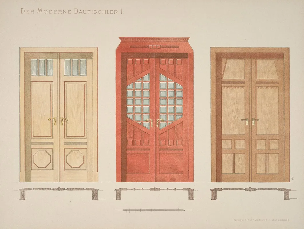 Der Moderne Bautischler Pl 16 Wall Art by Emmerich Fellinger - High-Resolution Digital Print