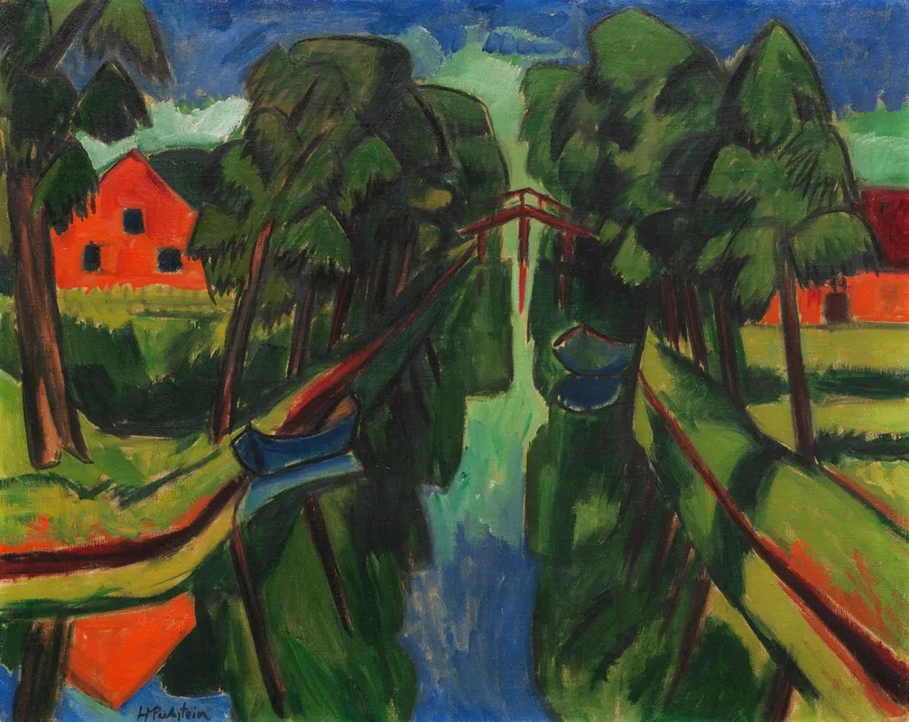 Der Muhlengraben Wall Art by Hermann Max Pechstein - High-Resolution Digital Print