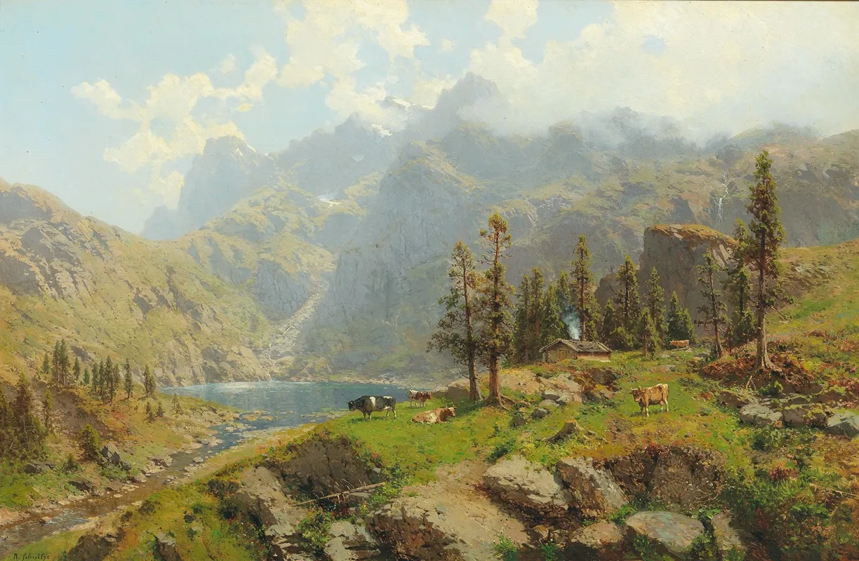 Der Murgsee In Der Schweiz Glaris Wall Art by Robert Schultze - High-Resolution Digital Print