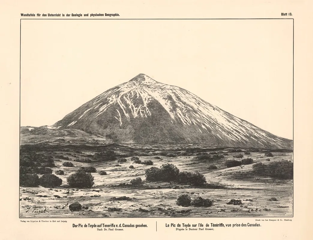 Der Pic De Teyde Auf Teneriffa V D Canadas Gesehen Wall Art by Dr. Paul Grosser - High-Resolution Digital Print