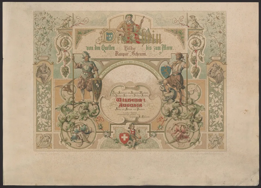 Der Rhein Von Den Quellen Bis Zum Meere Title Page Wall Art by Caspar Scheuren - High-Resolution Digital Print
