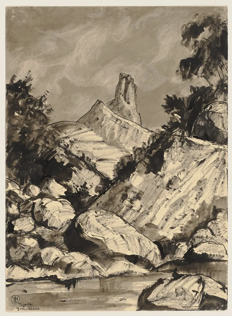Der Roque Nublo Auf Gran Canaria Wall Art by Hermann Lismann - High-Resolution Digital Print