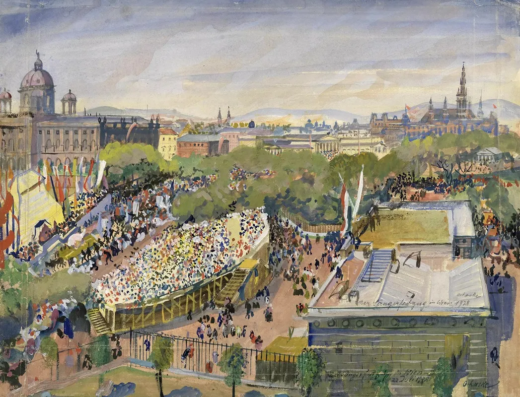 Der Sangerfestzug In Wien 22 Juli 1928 Wall Art by Oskar Laske - High-Resolution Digital Print