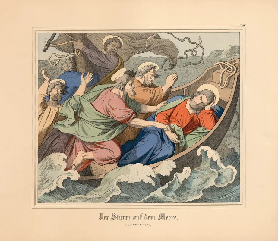 Der Sturm Auf Dem Meere Wall Art by Johann Nepomuk Heinemann - High-Resolution Digital Print