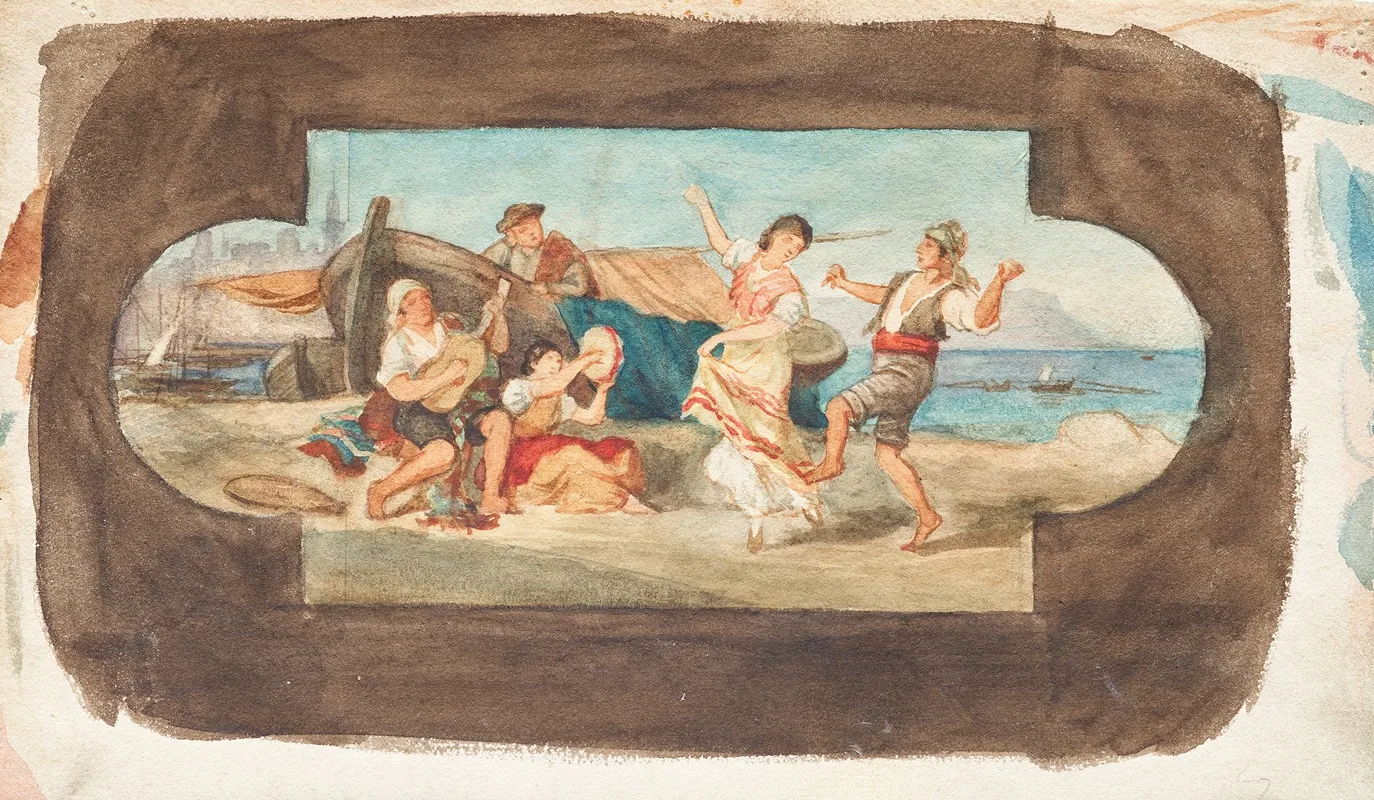 Der Tanz Der Italiener Entwurf Eines Deckengemaldes Wall Art by Franz von Matsch - High-Resolution Digital Print