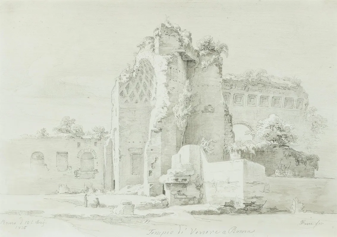 Der Tempel Der Venus In Rom Wall Art by Georg Heinrich Busse - High-Resolution Digital Print