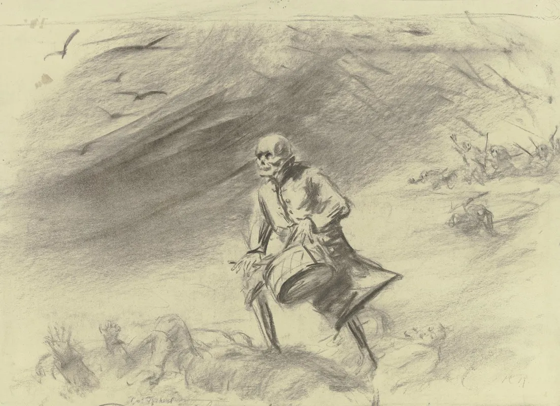 Der Tod Als Trommler Auf Dem Schlachtfeld Wall Art by Karl Rixkens - High-Resolution Digital Print