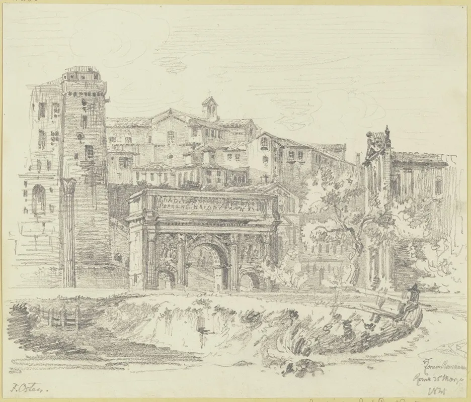 Der Triumphbogen Des Septimius Severus Und Die Curia Iulia Auf Dem Forum Romanum In Rom Wall Art by Friedrich Osten - High-Resolution Digital Print
